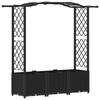 Elevated Planter with Trellis and Hanging Roof Black 164 x 40 x 142 cm PP