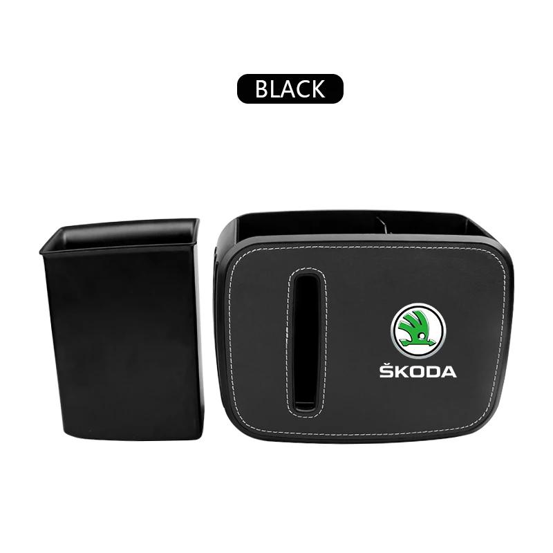 EMIW1 Car Hanging Trash Storage Box ABS Square Trash Can For Skoda Octavia Fabia Kamiq Kapoq Kodiaq Rapid SCALA Superb A5 A7 RS Yeti