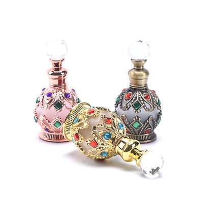 1X винтажный металлический флакон для духов в арабском стиле, пустые многоразовые бутылки, контейнер