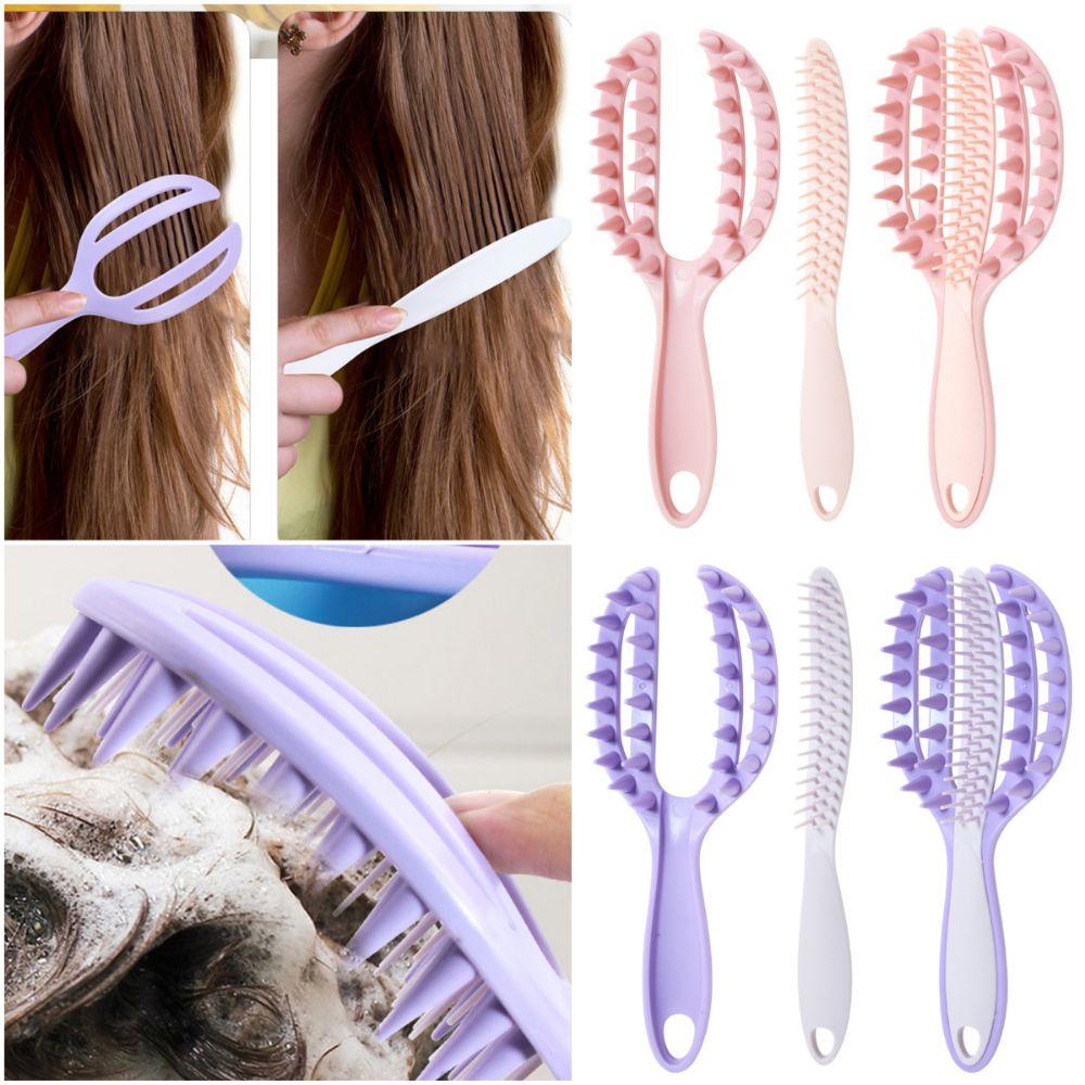 Plastic Hairdressing Comb 2 in 1 Openwork Comb High Quality Hair Straightening Comb Wash Hair