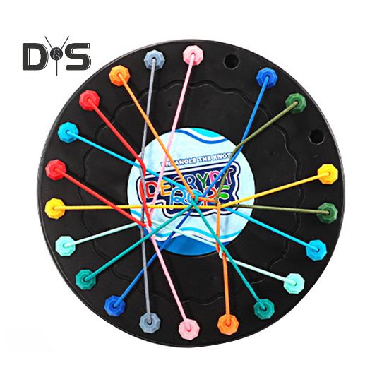 1 набор для детей, игра по распутыванию веревок, настольная игра с узлами из скрученной веревки, логическое мышление, интерактивная обучающая красочная эластичная веревка, распутывающая игрушку