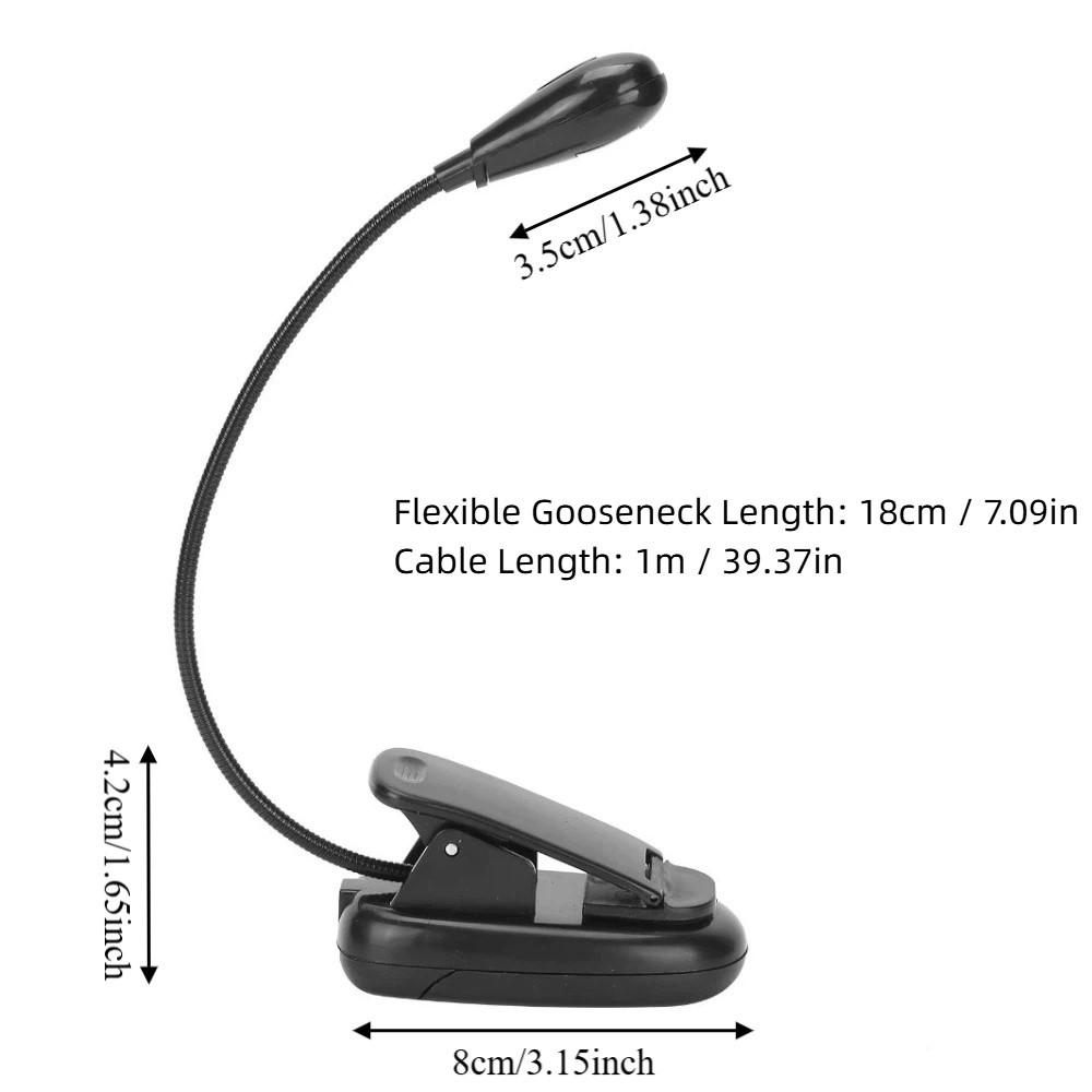 6000K-6500K White Light Reading Clamp Light Flexible Gooseneck Clamp Holder Light Office