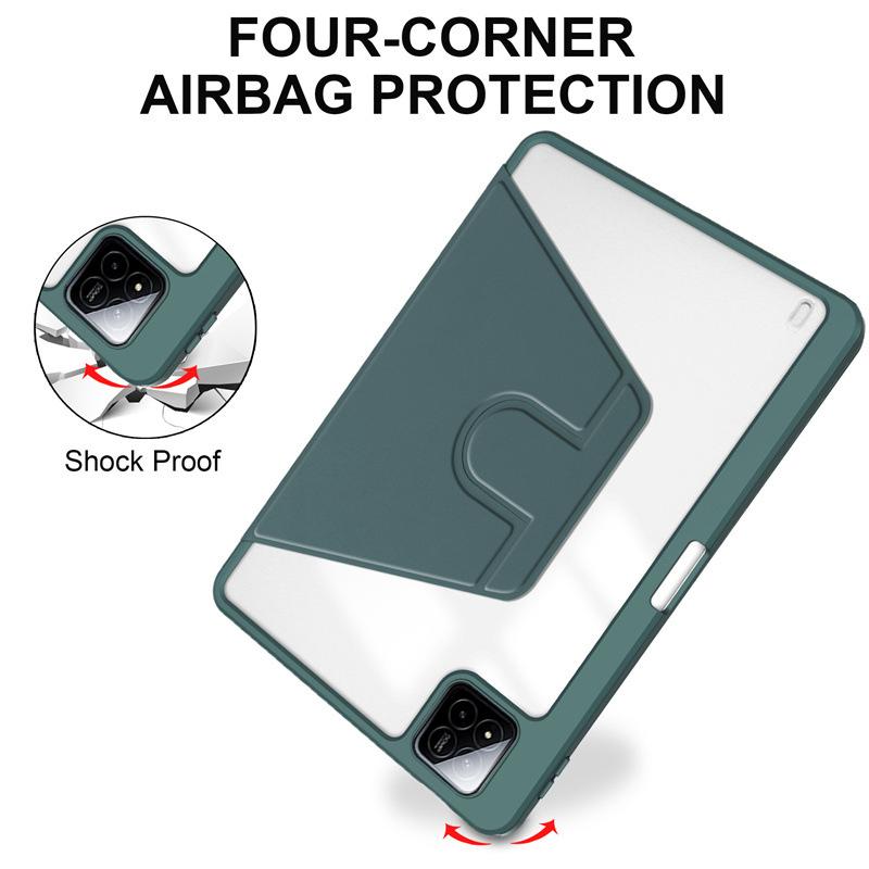 Чехол с поворотом на 360° для Pad 6 7 8 Pro 11.2 11 дюймов, Поворотная подставка, Прозрачная задняя крышка с держателем для карандаша