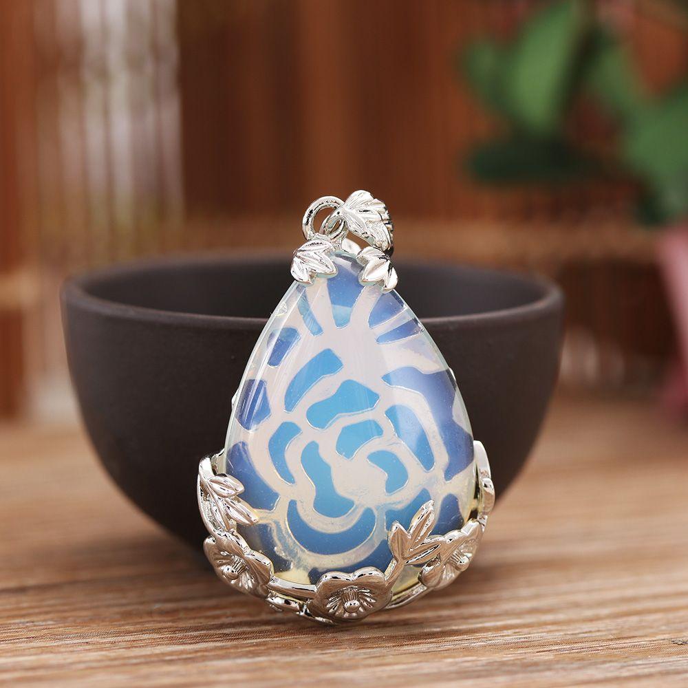 Хрустальный Камень Капля Воды Драгоценный Камень Ожерелья Подвески Аметист Агат Опал Бирюза Натуральный Кварц