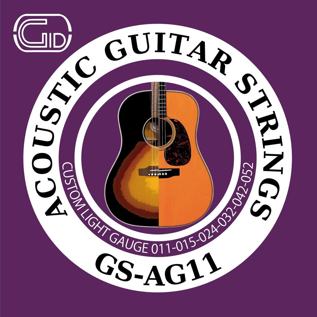 GID STRINGS Series Acoustic Guitar Strings CUSTOM LIGHT Custom Light Gauge 11-52 GS-AG11