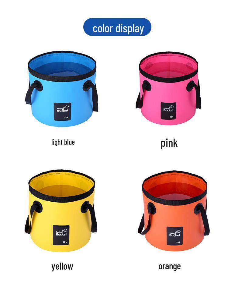 Foldable PVC Water Bucket: Portable Outdoor Camping & Fishing Bin for Multi-purpose Use