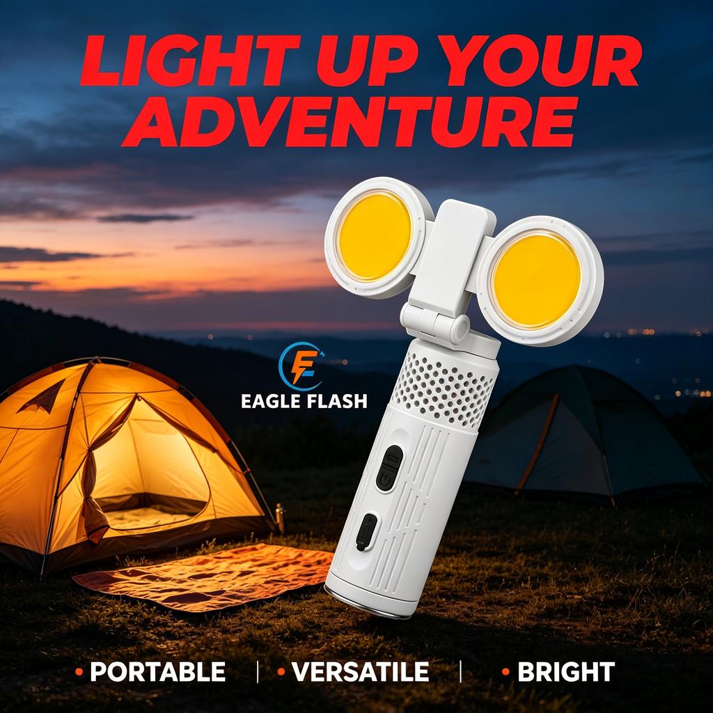 Lámpara de camping LED plegable 90° RGB luz ambiental recargable para emergencia exterior