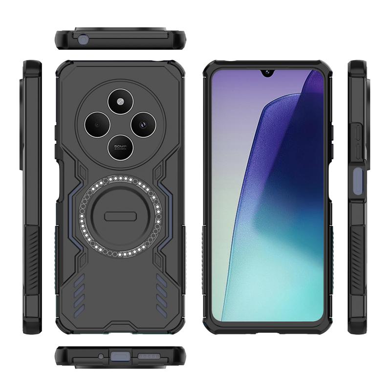 Противоударный защитный чехол для Xiaomi Poco C75 Магнитный адсорбционный беспроводной зарядный чехол для Poco C75 Чехол для телефона Poco C75 Чехол