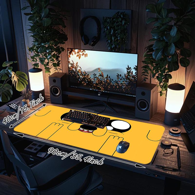 1Pc Adventure Time Jake'S Face Gaming Mouse Pad Keyboard Desk Mat Non-slip Rubber Lock Edge Waterproof Computer Mousepad for Office Home Decor S1122