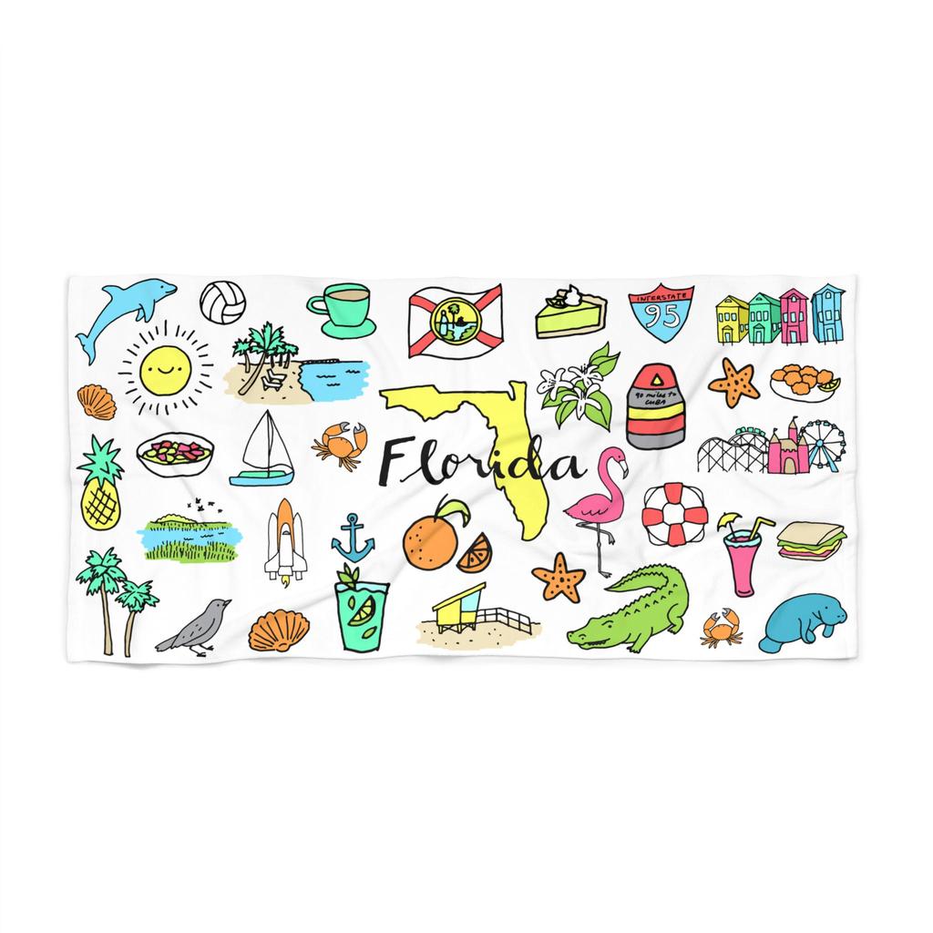 1 шт. Tropicool Пляжное полотенце Флорида, Мягкое, Впитывающее, с тропическим дизайном из пальмовых листьев для летнего отдыха, вечеринки у бассейна, путешествий