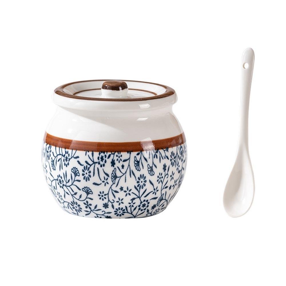 Пылезащитная расписанная вручную керамическая банка 330 мл контейнер для приправ бутылка для приправ соль/сахар