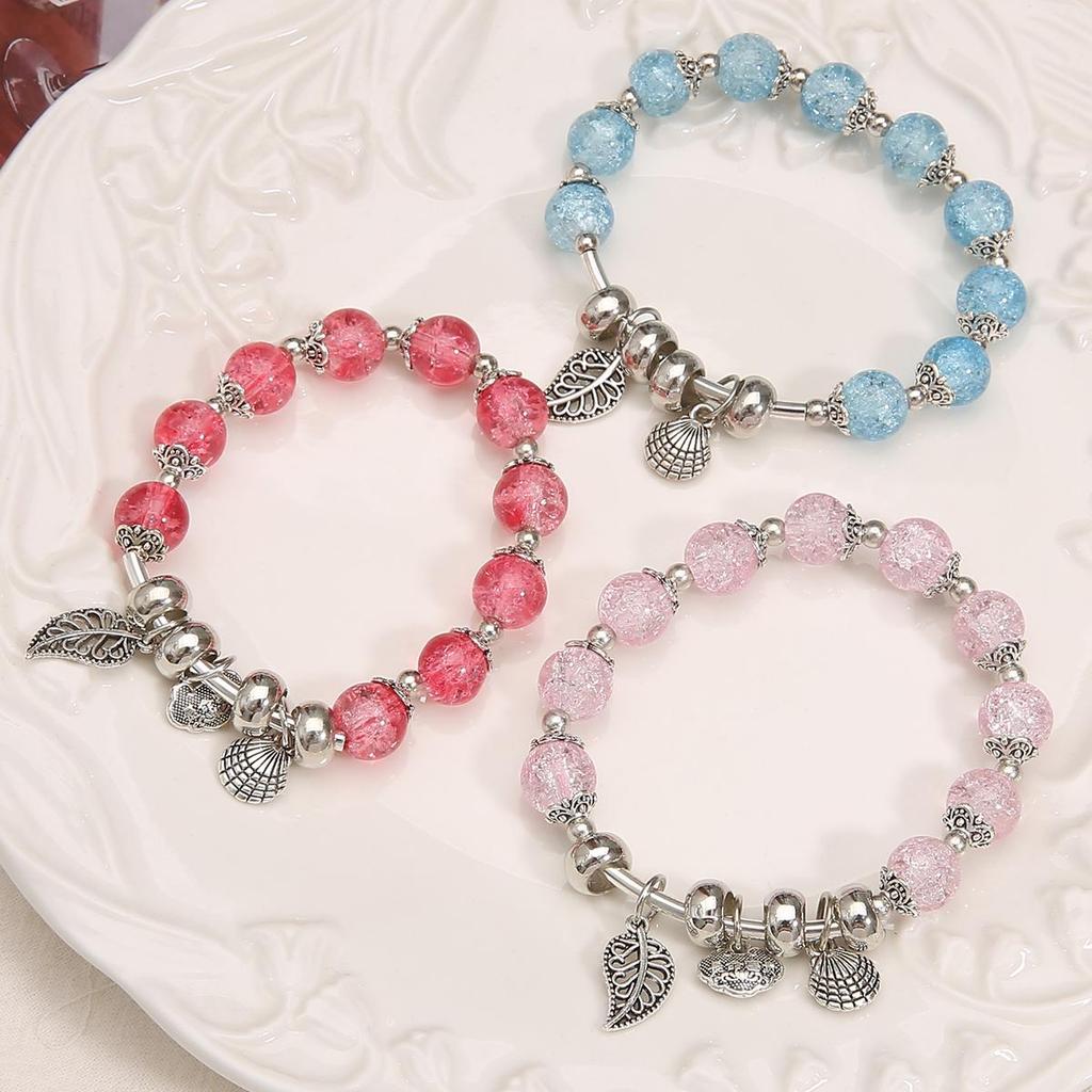 Стеклянные бусины цветочный браслет ювелирные изделия аксессуары для девушек женщин