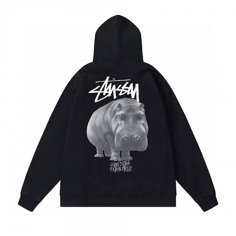 Худи Stu Streetwear Зимняя теплая хлопковая толстовка на флисе с принтом букв Свободный крой Мужская