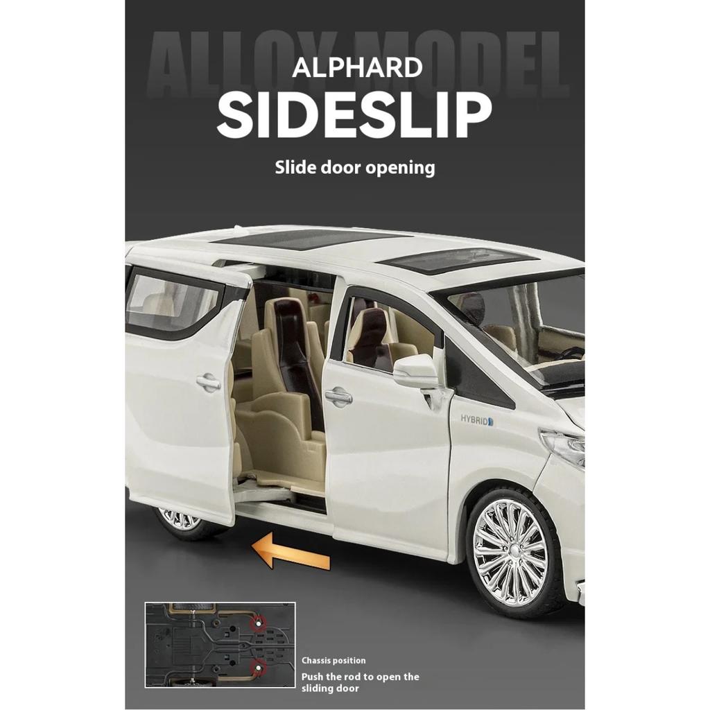 1/24 TOYOTA Alphard Luxury MPV литая модель автомобиля из сплава металла со звуком и светом коллекционирование хобби высокая имитационная модель подарок для мальчика
