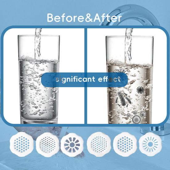 6Pcs Sink Water Faucet Filter Universal Home Kitchen Bathroom Tap Filter Filtration Device Sink Faucet Replacement Parts Accessories
