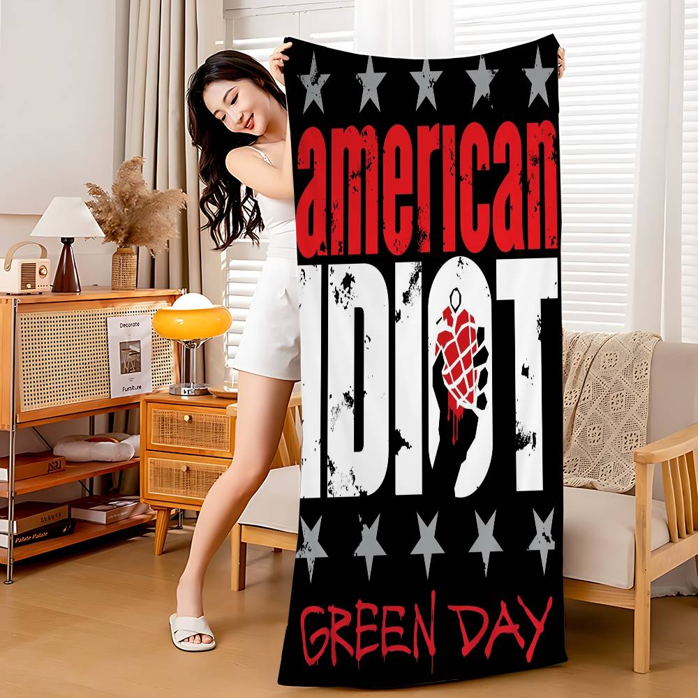 G-Green D-Day American Idiot Микрофибра Печатное Пляжное Полотенце Альпинизм Йога Пляж Плавание Бег Впитывающее Мягкое Полотенце
