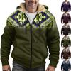 Мужская зимняя флисовая толстовка с капюшоном на молнии с накладным карманом, повседневная куртка