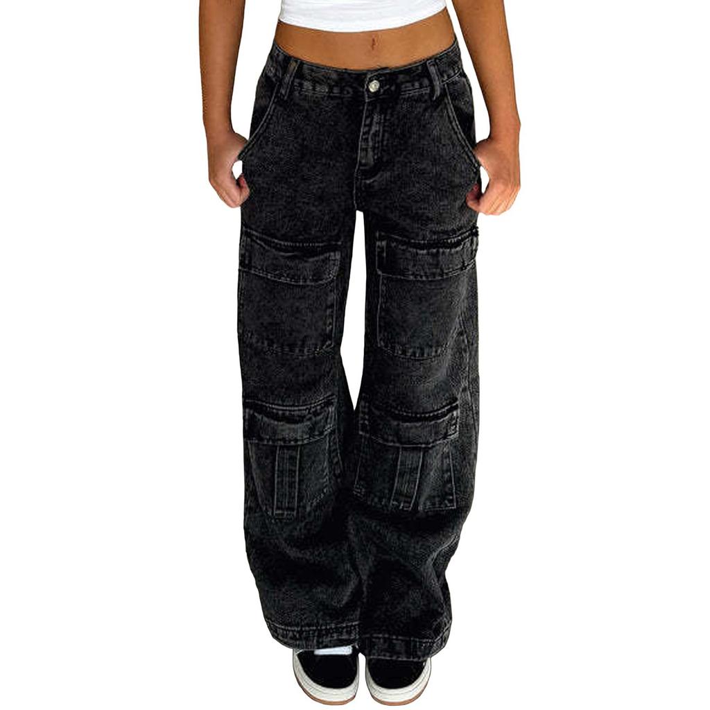 Женские мешковатые джинсы в стиле хип-хоп, широкие джинсы со средней и низкой талией, свободные джинсы-бойфренды, винтажные джинсовые брюки