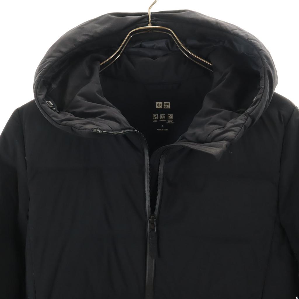 Uniqlo Бесшовное пуховое пальто S черное Женское Б/У