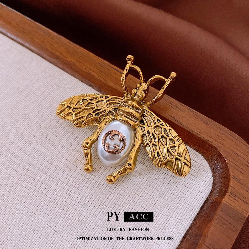 Винтажная Ретро Брошь Пчела Жемчуг Ювелирное Изделие - Классический Женский Модный Аксессуар