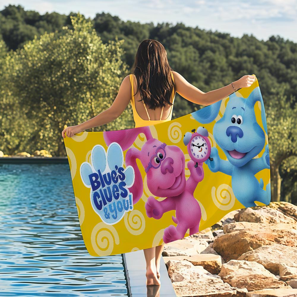 Cartoon B-Blues C-Clues and You Towel Quick Drying Beach Towels Are Suitable For Swimming Pools Camping Yoga And The Gym