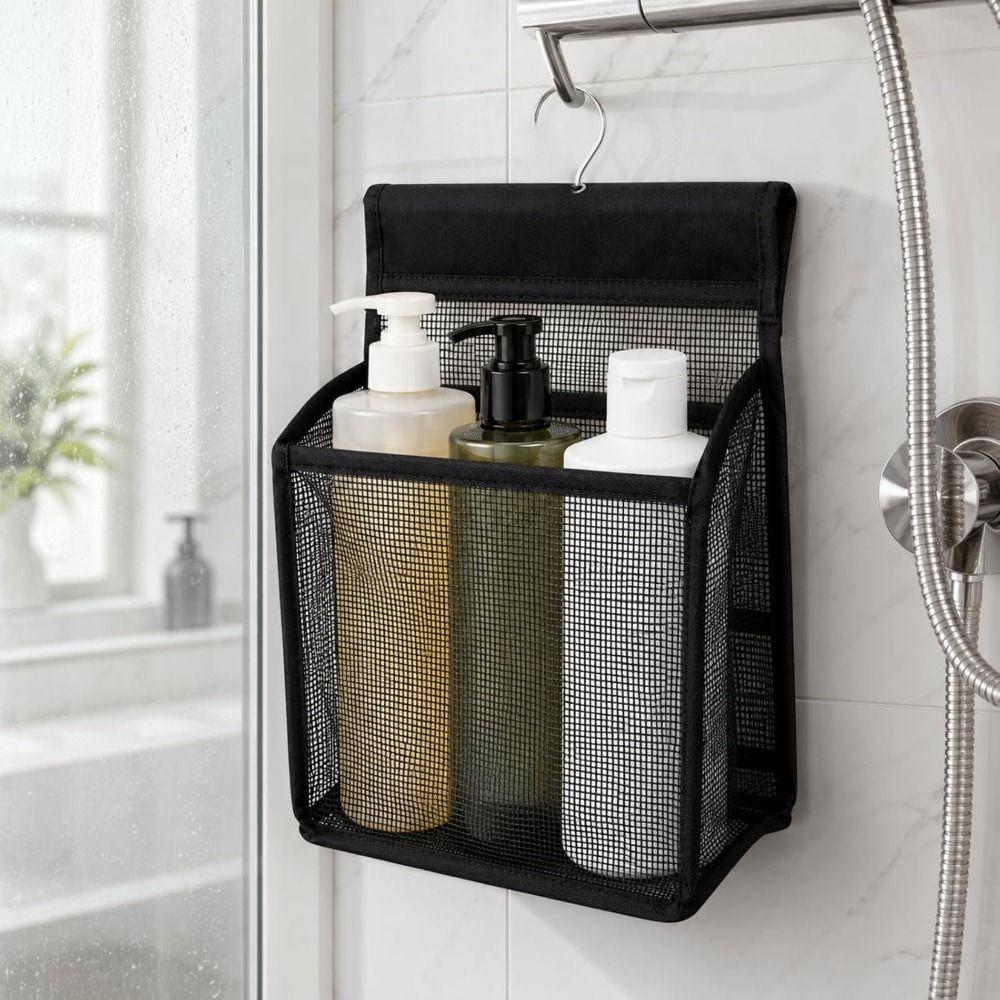Mesh Hanging Shower Bag Large Capacity Wash Bag Bath Basket Shower Storage Basket Gym
