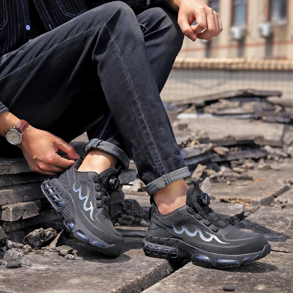 Men’s Safety Shoes With Steel Toe Waterproof Boots Puncture Proof Anti-smash Anti-Drop Work Sneakers Construction Work Shoes