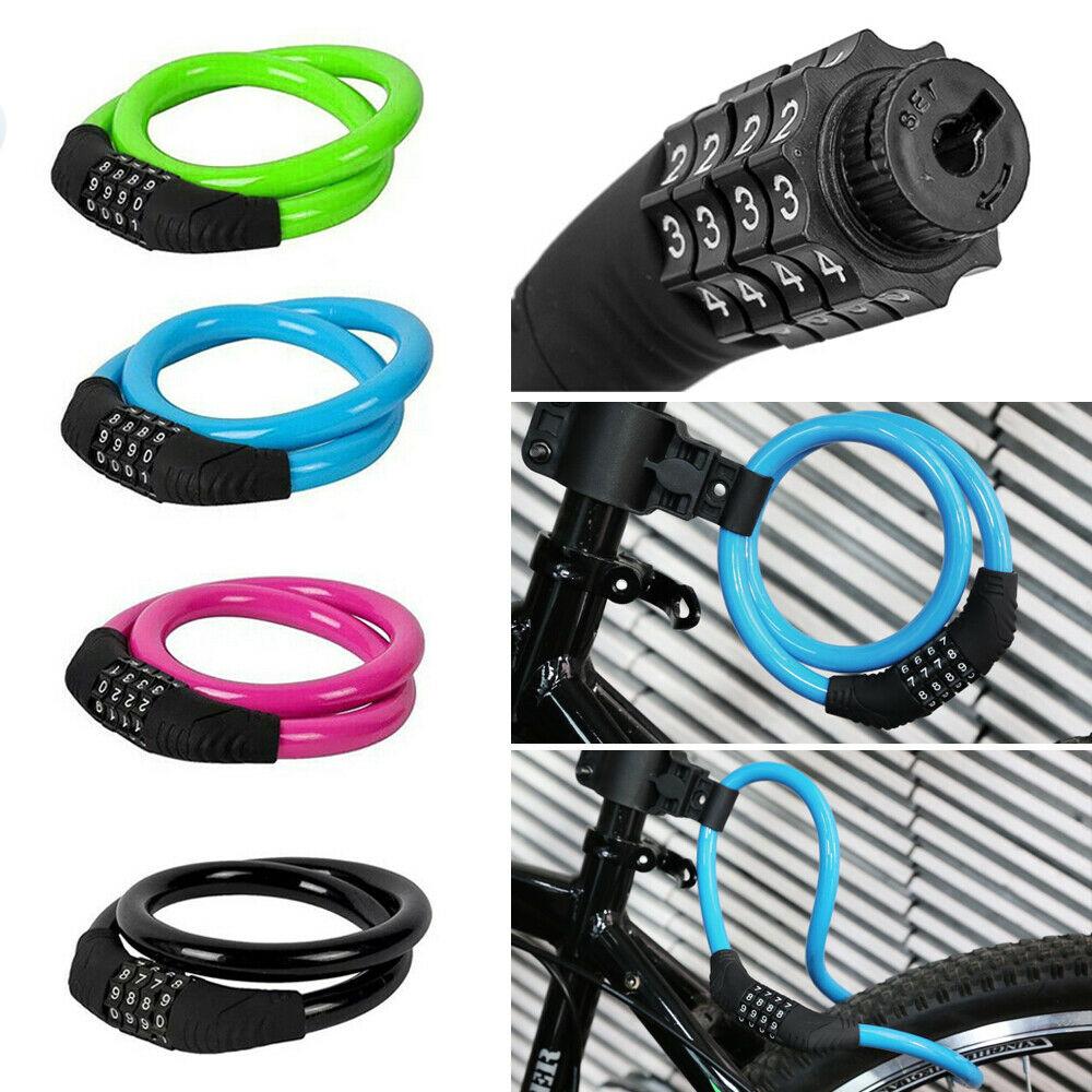 Strong Heavy Duty Resettable Cable Chain 4 Digit Password Combination Number Bike Lock Padlock