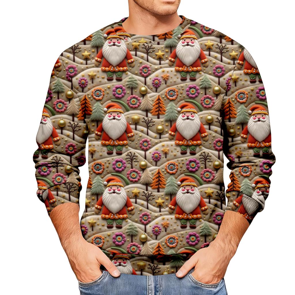 Свободное мужское худи с рождественским принтом