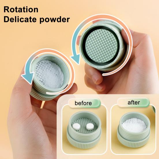 4-in-1 Pill Crusher Cutter with Stainless Steel Blade V-Shaped Splitter Drinking Cup Pill Grinder