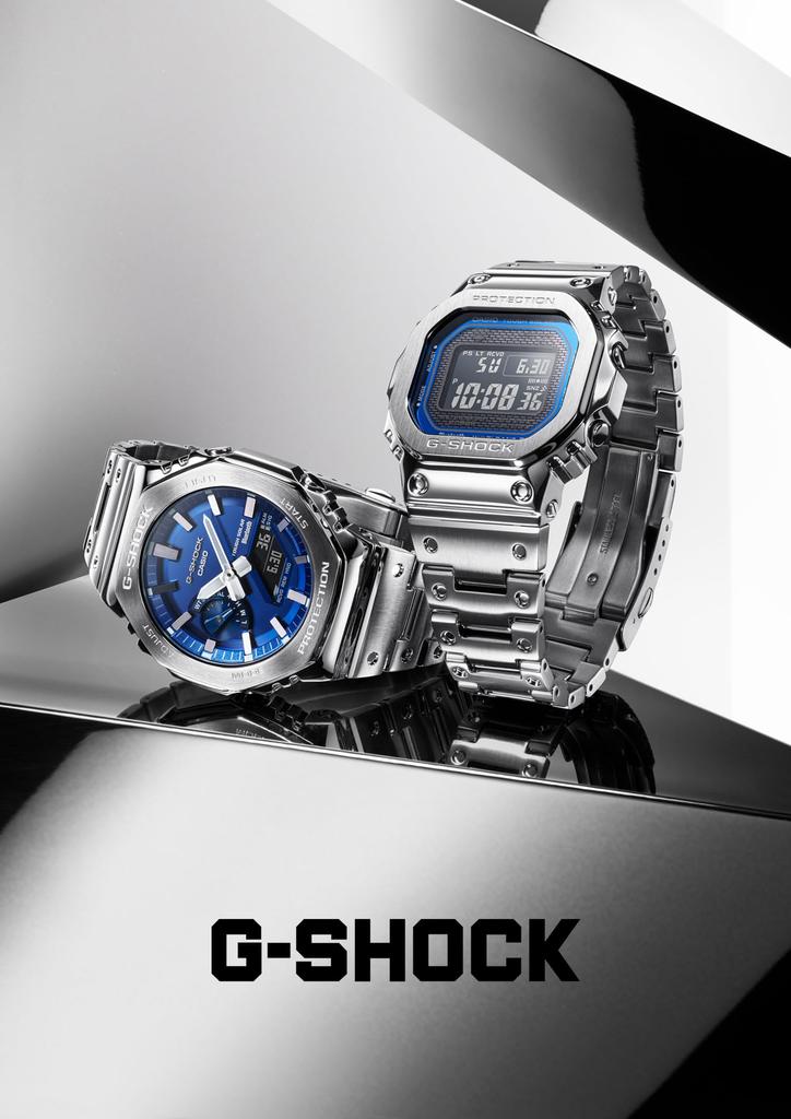 Часы Casio G-Shock GM-B2100AD-2AJF, Мужские Серебристые, Оснащены Bluetooth, Полностью Металлические на Солнечной Батарее, Оригинальный Японский Продукт