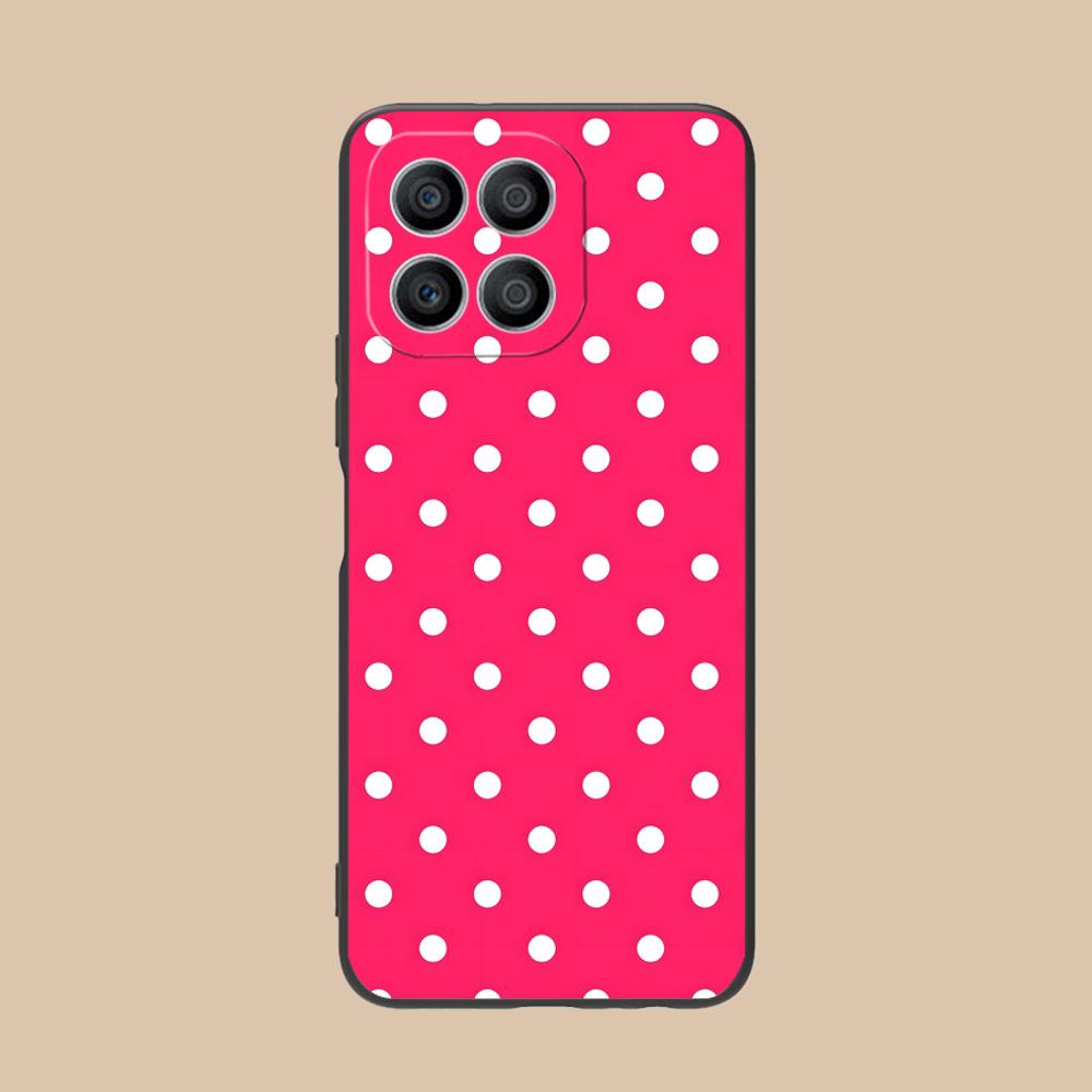 Розовый чехол для мобильного телефона с точками в форме сердца для Honor 90 80 70 60 50 30 20 10 9 8 7 Pro S SE Lite 5G Цветная печать Красивый чехол