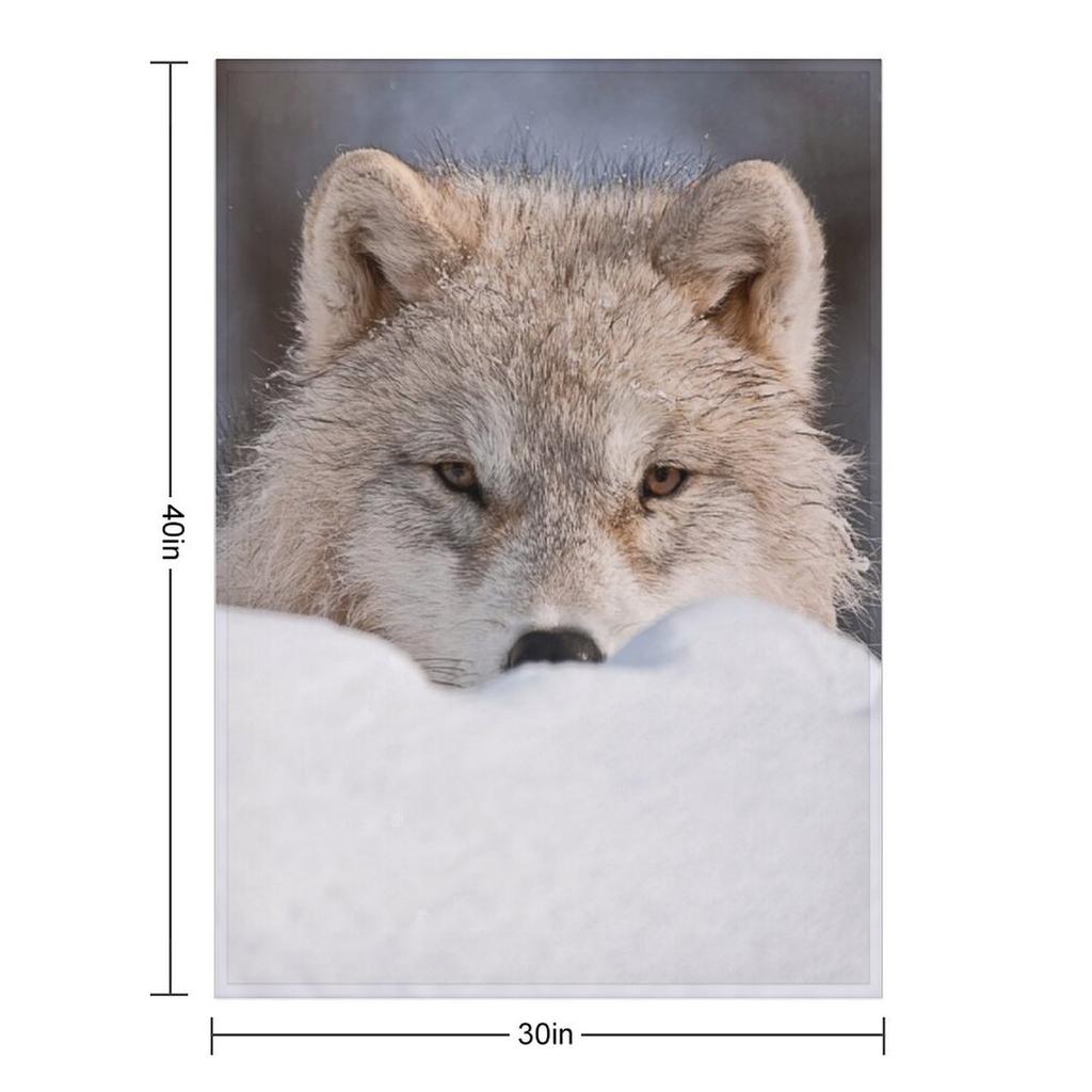 Arctic Wolf Throw Blanket Decorative Sofa Flannel Fabric Loose Warm Blankets