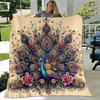 1pc Nature's Beauty Peacock Blanket, Soft Warm Throw Blankets, Living Room .K066