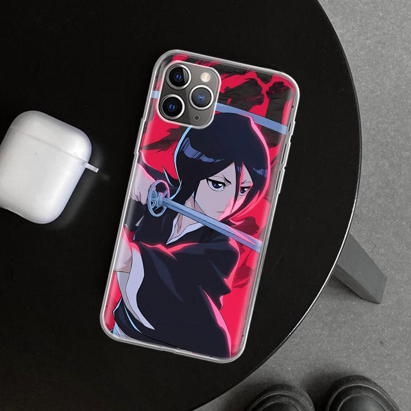 Чехол для телефона Bleach Кучики Рукия для iPhone 11 12 13 Mini 14 15 Plus 16 Pro Max 17 Air 7 8 + SE Арт Индивидуальный Fundas 11 12