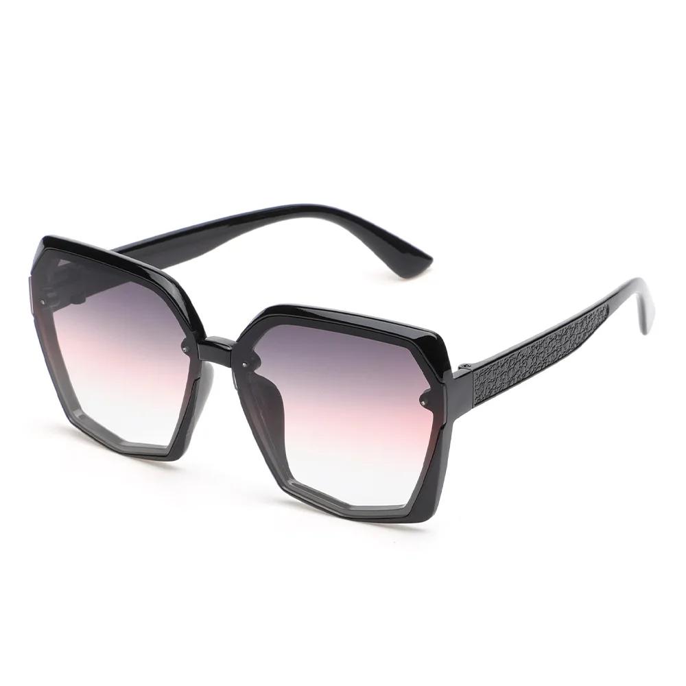 Шампань Коричневые Солнцезащитные очки с большой оправой Женские Модные Солнцезащитные очки от солнца Дизайнерские Брендовые Разноцветные Солнцезащитные очки Женские Винтажные