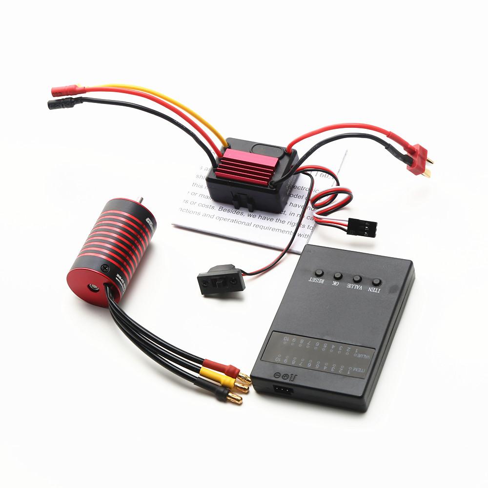 GTSKYTENRC Waterproof 2845 Brushless Motor 5900KV & 35A Brushless ESC & Programming card Replacement for F19A 1 10 HPI