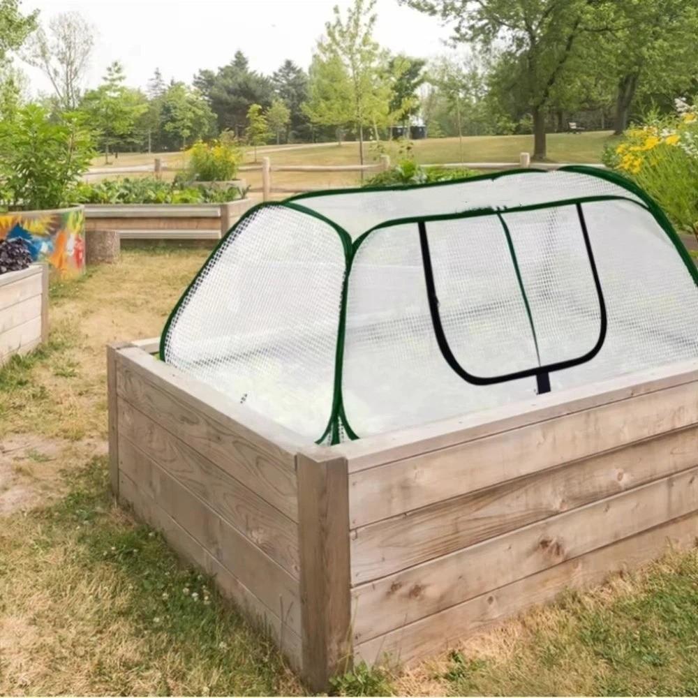 Insulated Plant Cover Pop Up Plant Netting Clear PVC Plant Protector Cage Vegetable Beds