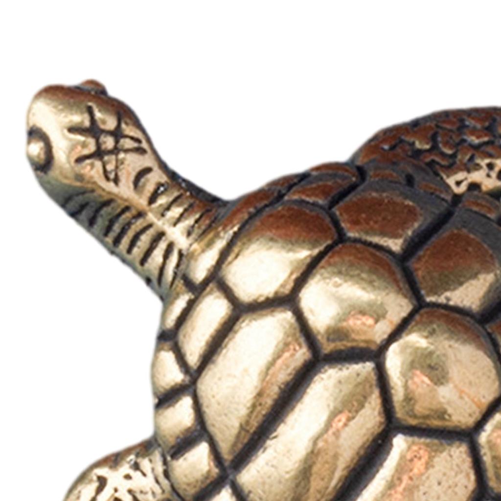 Латунная Мини Скульптура Морской Черепахи Чайный Питомец Миниатюрное Настольное Украшение Чай Кунг-Фу Латунные Миниатюры Черепахи Настольное Украшение Декор