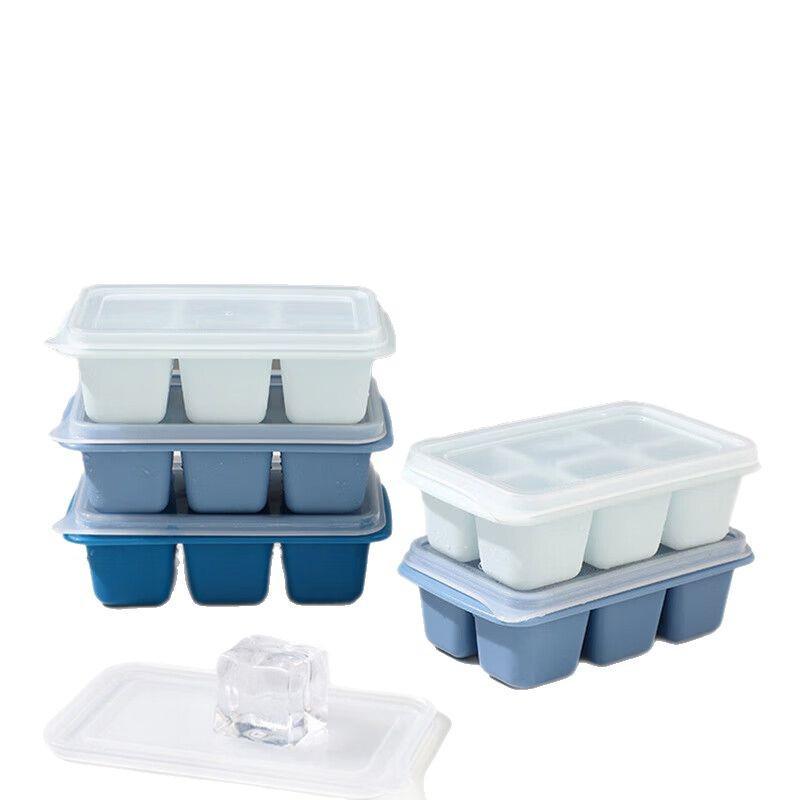 Силиконовые формы для ледяных шариков с крышкой, поднос с мягким дном на шесть отделений для дома