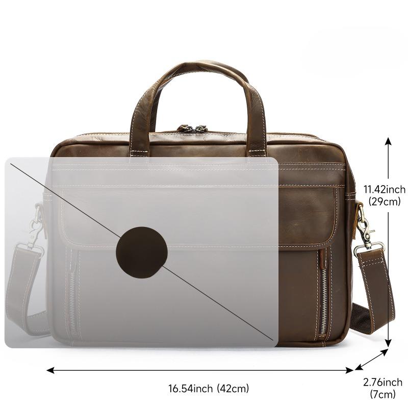 Мужской портфель из натуральной кожи, сумка для ноутбука из натуральной кожи Crazy Horse, сумка через плечо