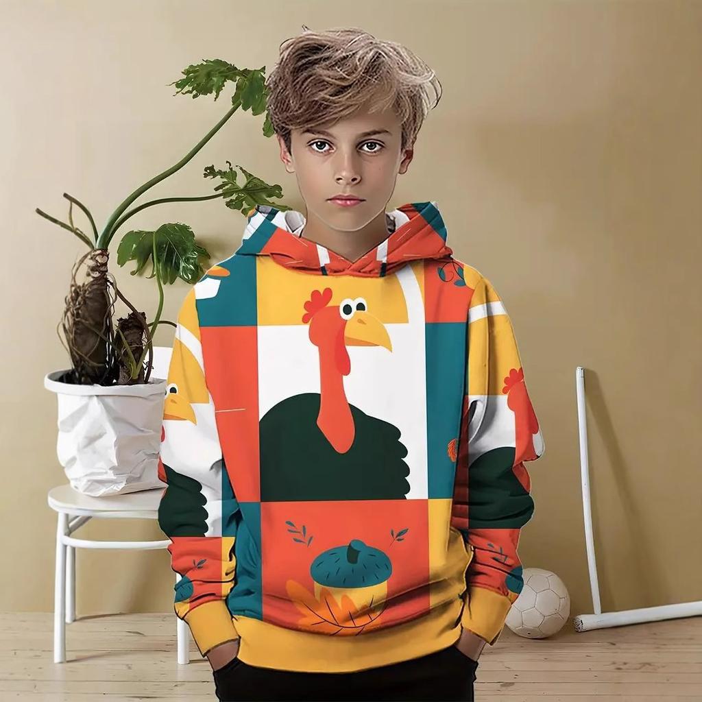 Осенние 3D толстовки с милым принтом животных, модные, повседневные, спортивные, с длинным рукавом, детские, для мальчиков