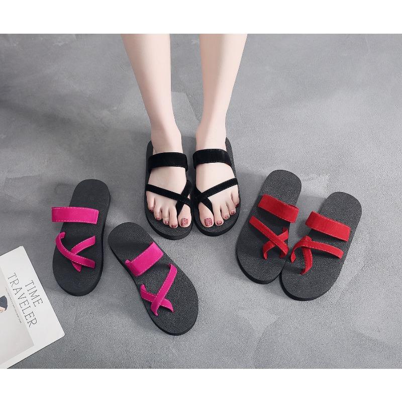 Summer New Toe Flip Flops for Women's Casual Sandals and Slippers, Women's Clip On Beach Shoes, Comfortable Flat Sandals and Slippers