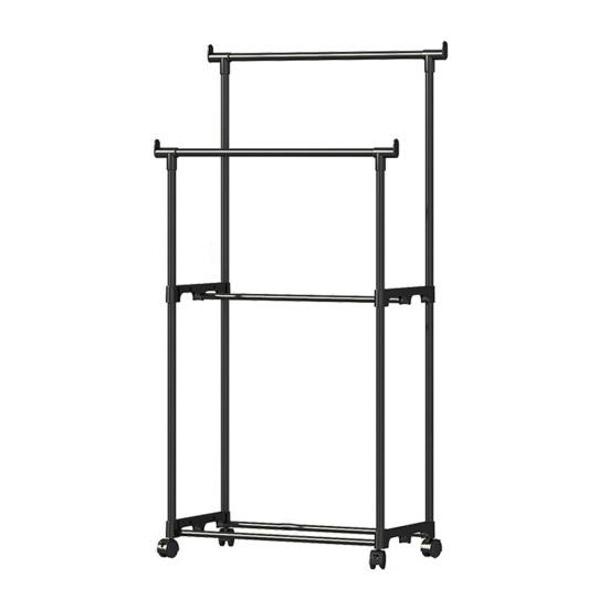 Modern Modular Storage Rack Coat Hanger Strong Load-bearing Easy Assembly Double Rod