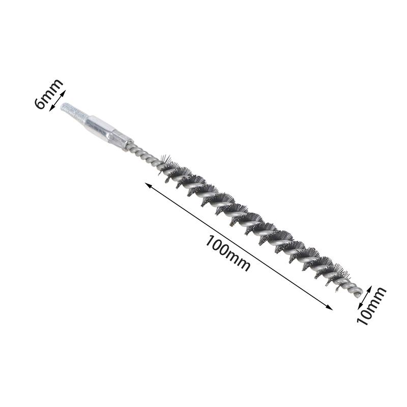 1 шт. Щетка для чистки дымохода, полировка труб, 10-50 мм, резьбовая проволочная щетка, металлическая ручка, щетка из нержавеющей стали