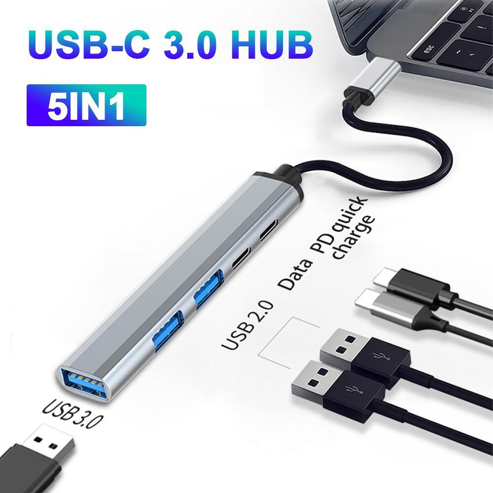 Высокоскоростная передача данных USB C 3.0 HUB PD Быстрая зарядка Многопортовый адаптер Разветвитель Type-C