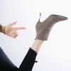 Women's Autumn/Winter Rhinestone Stiletto Ankle Boots with Zipper