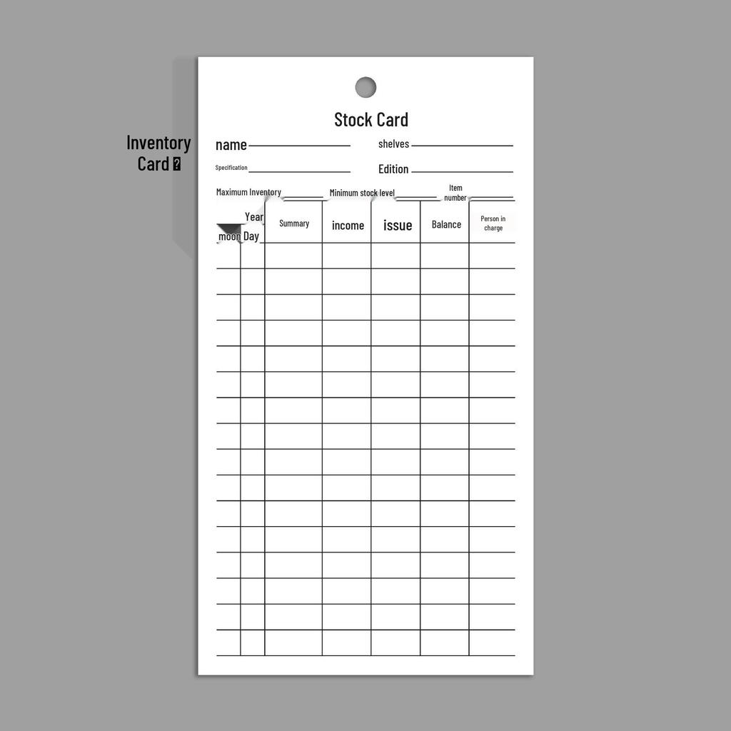 Double-Sided Writable Inventory Card for Material Tracking
