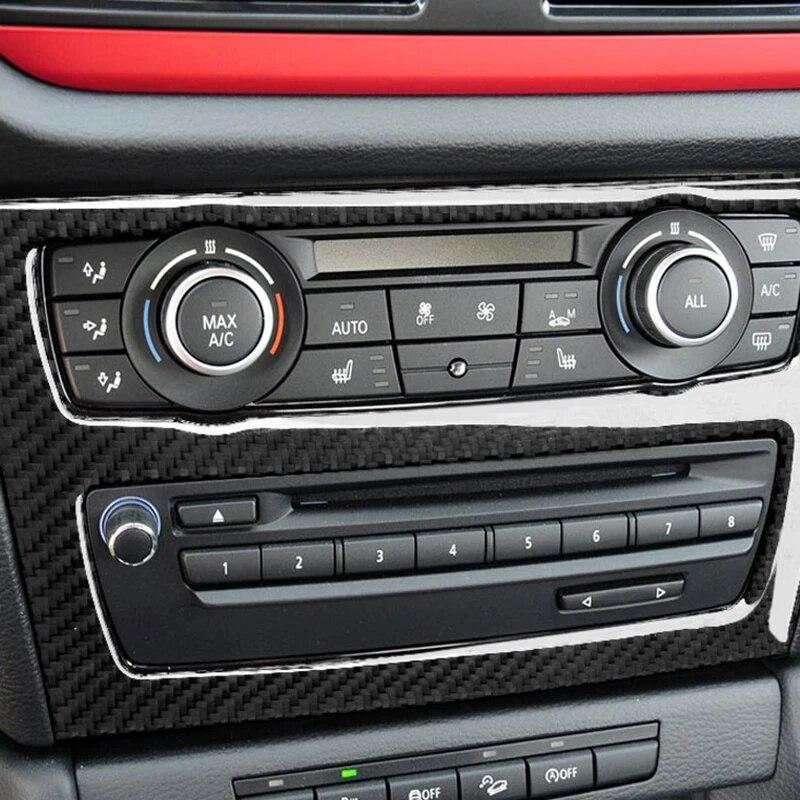 Для BMW E84 X1 2011-2015 настоящее углеродное волокно автомобильный компакт-диск наклейка на панель управления рамка украшения автоаксессуары