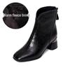2025 British-Style Women's Chunky Heel Soft Leather Ankle Boots - Comfortable, Warm, Square Toe for Autumn/Winter